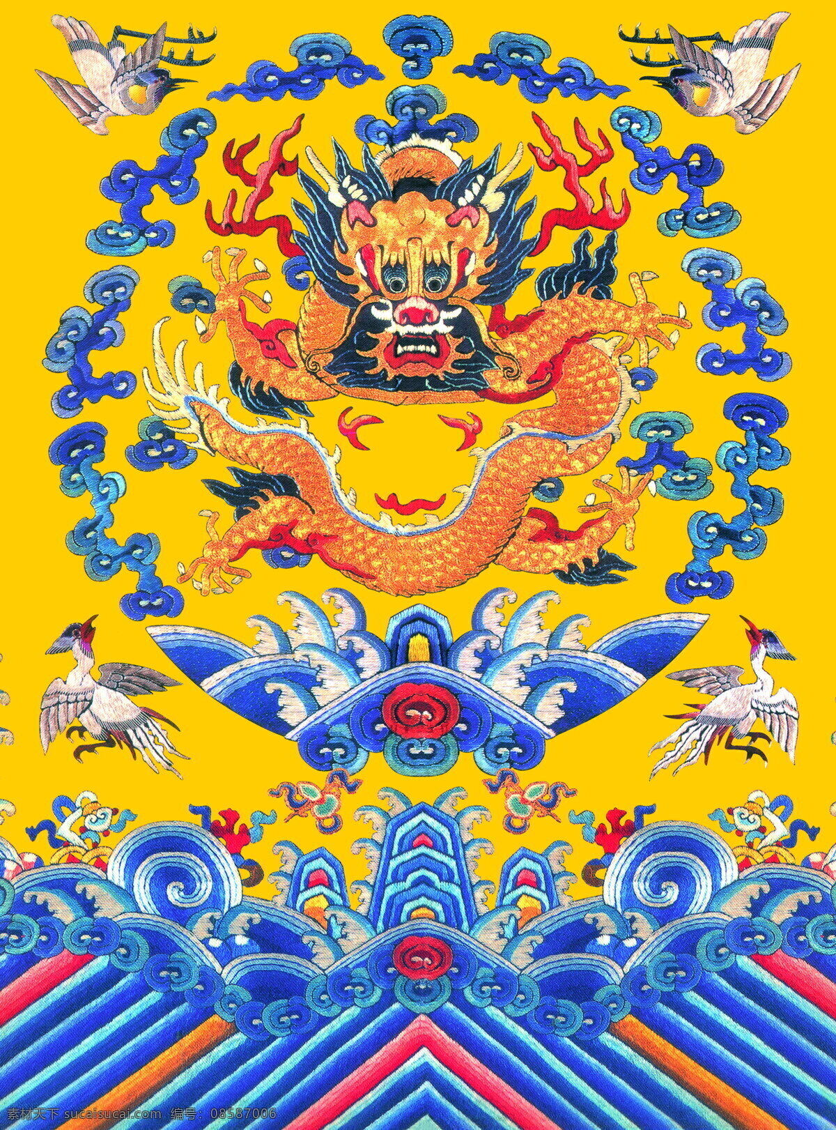 古代插图 龙飞凤舞 古代书画 设计素材 其它插图 书画美术 黄色