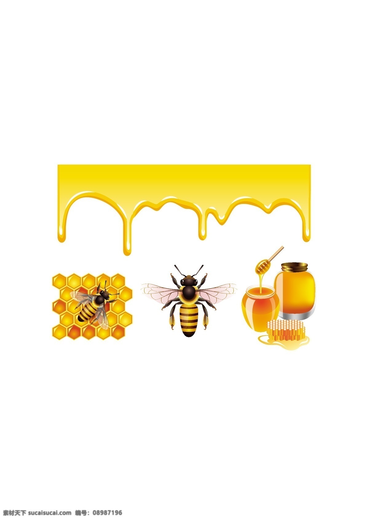 蜜蜂 蜂蜜 矢量 液态 搅拌棒 蜂巢 矢量图 动物植物矢量 生物世界 昆虫