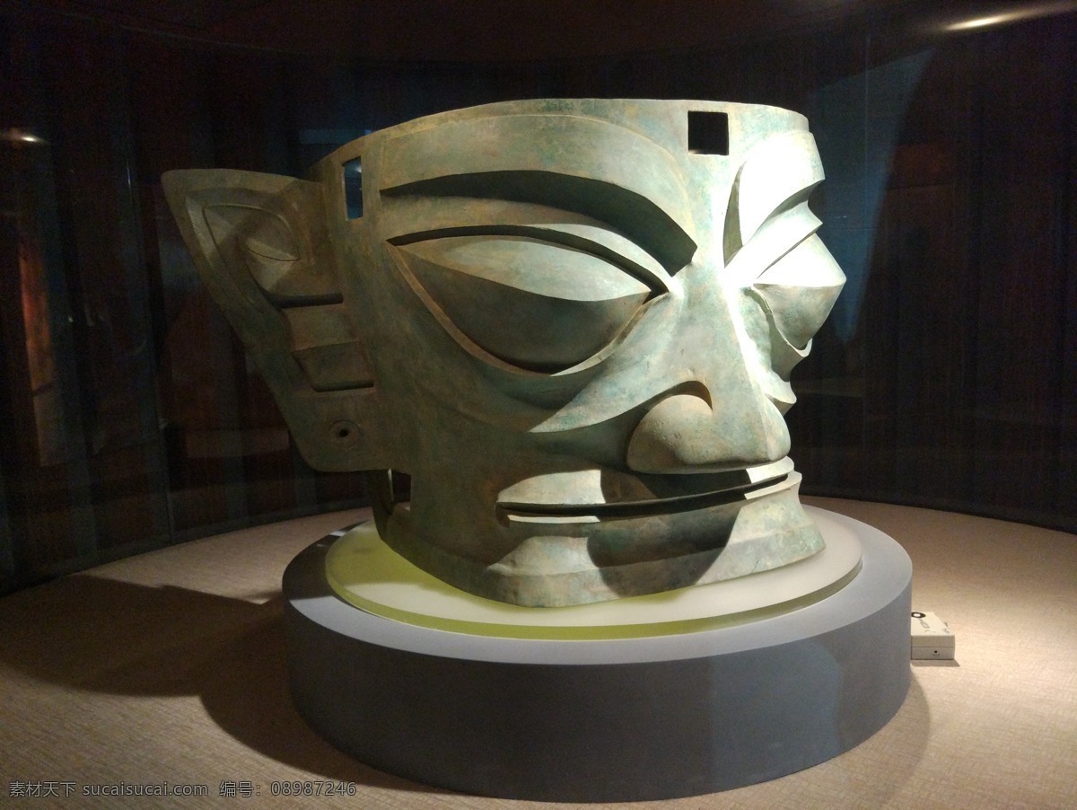 三星堆 青铜 面具 青铜面具 文物 博物馆 文化艺术 传统文化