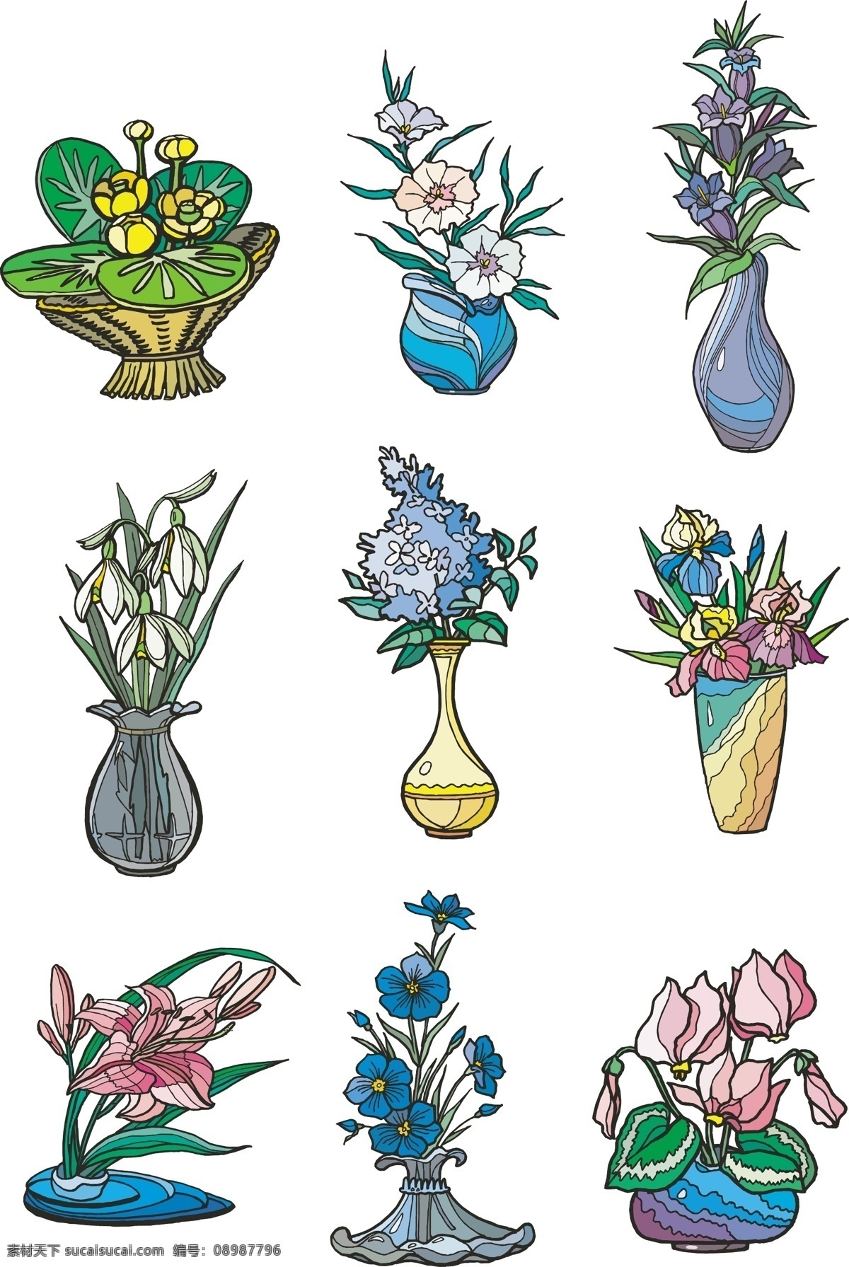 插画 风格 花卉 矢量 material2 插图 材料 其他载体 花 白色