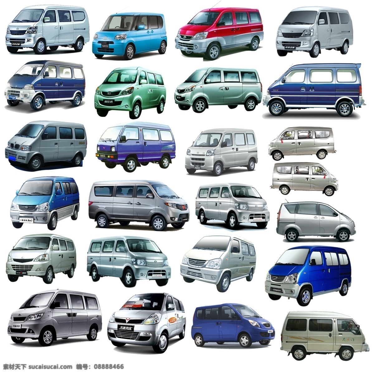 各种 面包车 分层 五菱 长安面包车 psd源文件