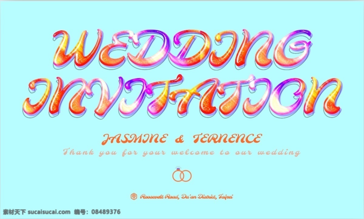 时尚 weddding 邀请 creativ 字体 请帖 创作邀请 现代邀请 婚礼请柬 婚礼 华美 彩色字体 字体设计 创作的 造影 3d 3d效果
