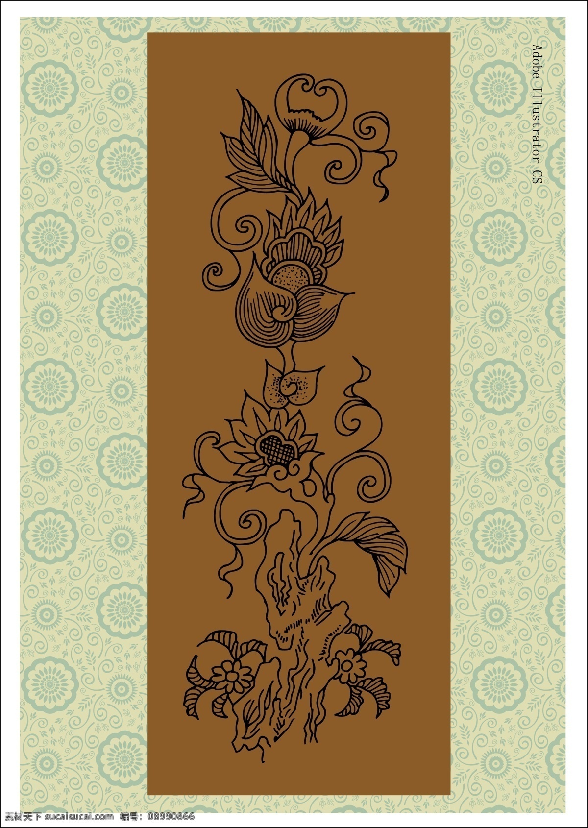 线描花卉 花卉 其他矢量 矢量素材 矢量图库