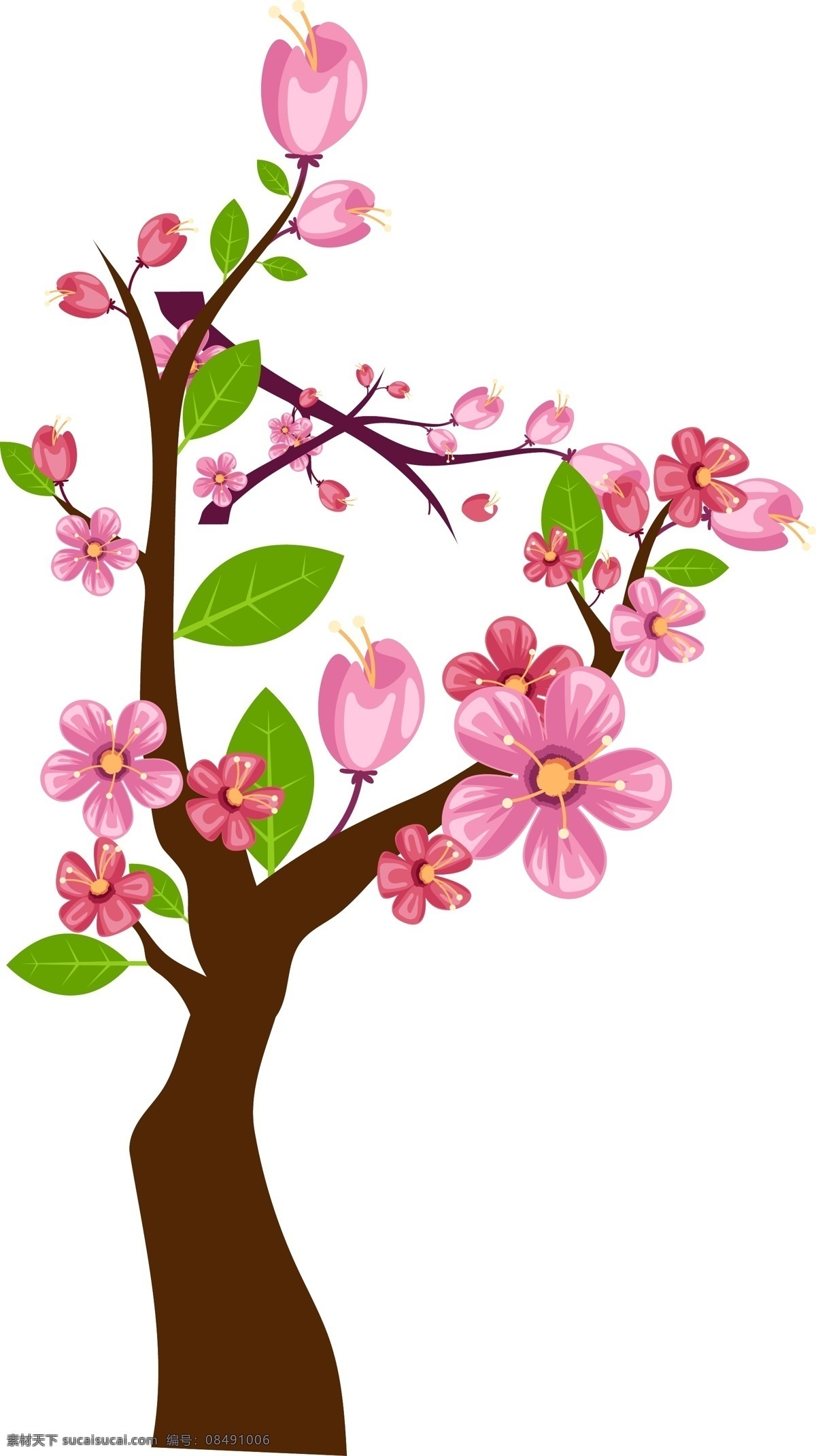 三生 三世 十里 桃花 树 植物 粉红色 卡通