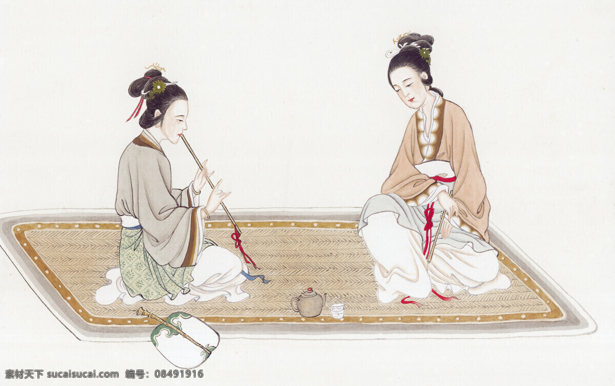 吹箫免费下载 吹箫 高清国画 国画素材下载 吹箫国画素材 吹箫国画 装饰素材 室内装饰用图