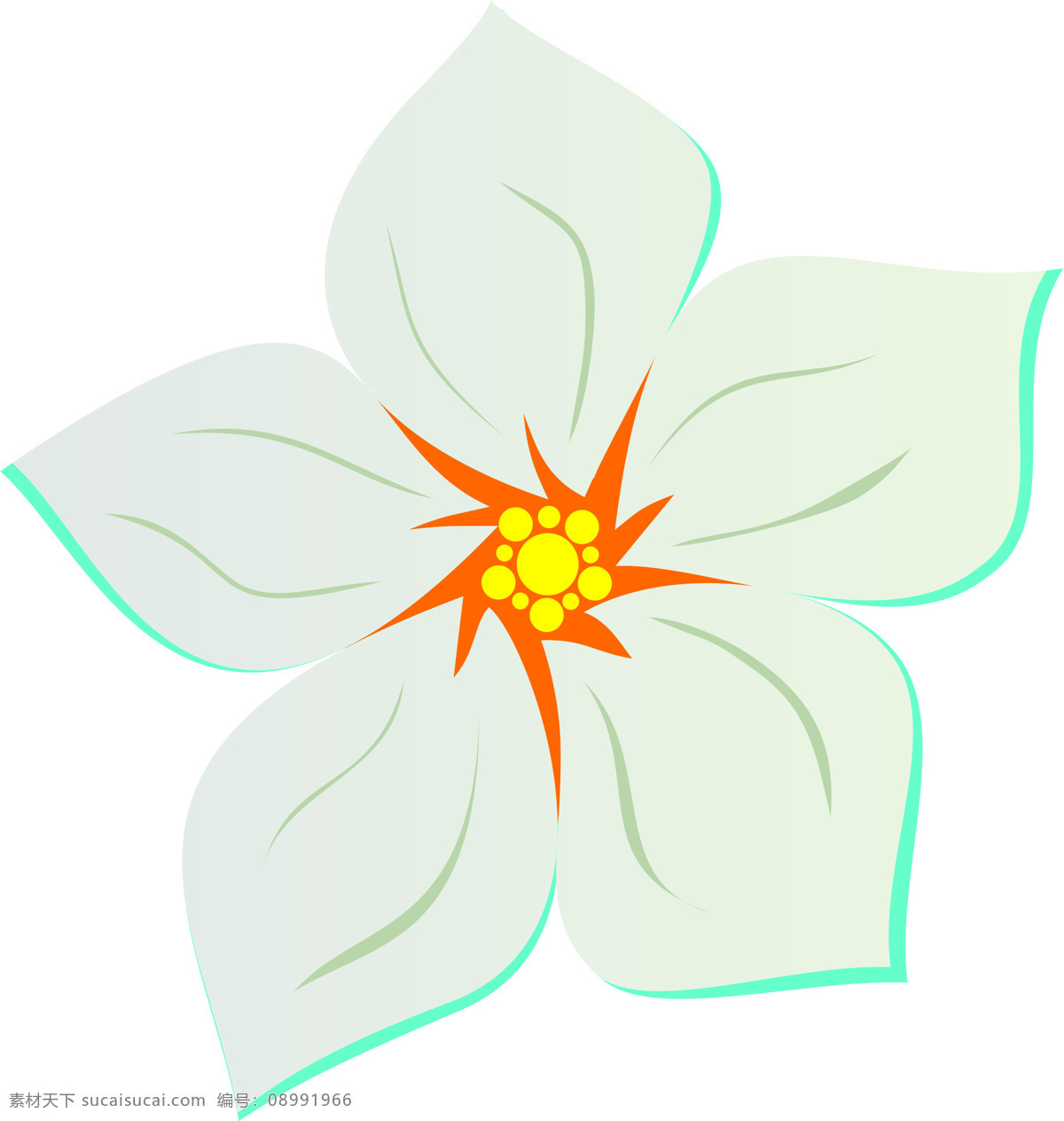 栀子花图案 栀子花 logo 栀子花矢量图 花 logo设计