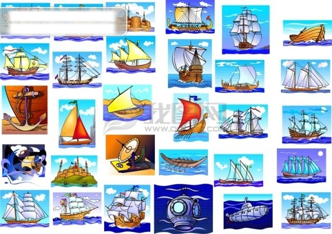 古船 矢量图 其他矢量图