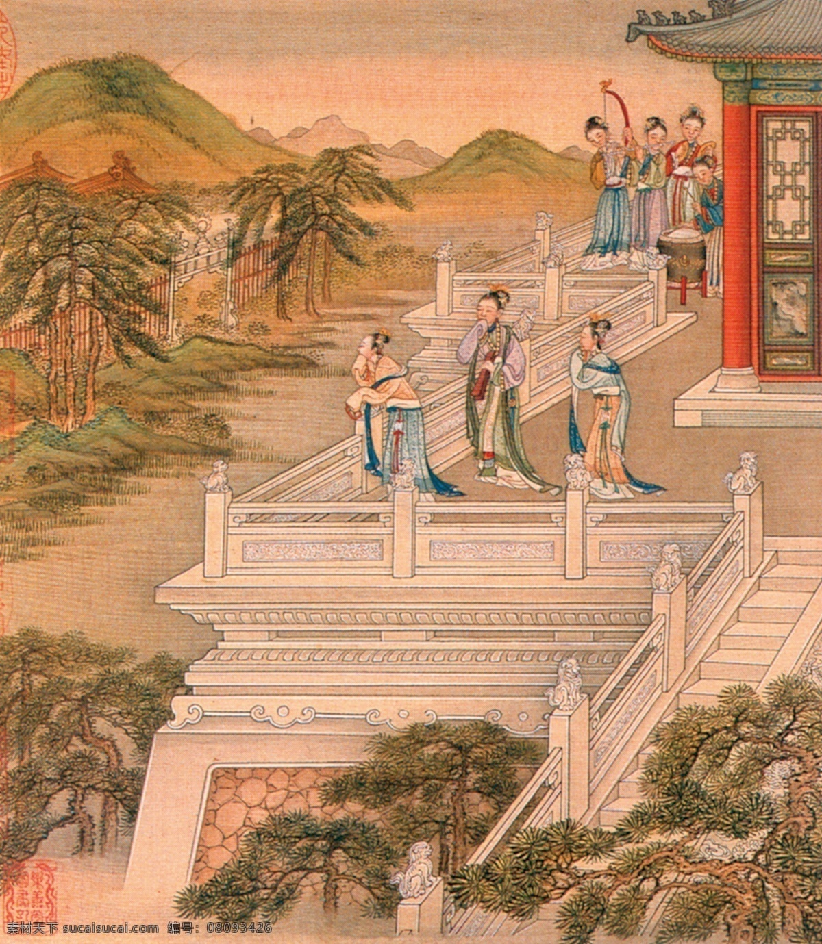 分层 源文件 风景画 工女 古画 民间艺术 民间艺术画 清明上河图 绣女 中国 传统 元素 整合 民间 艺术品 中华刺绣 节日素材 清明节