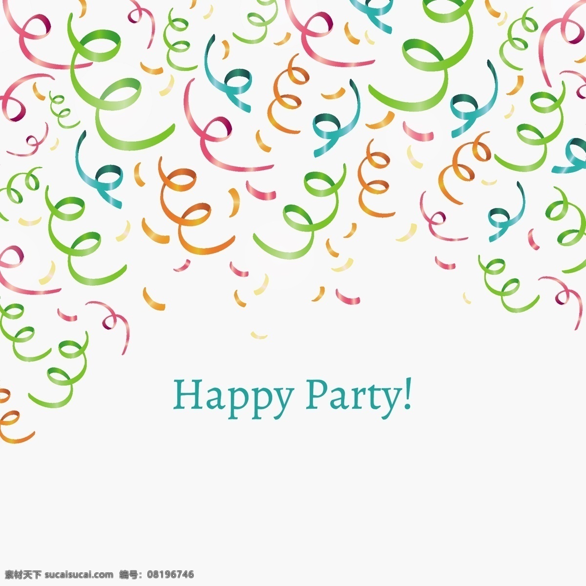 生日背景 手绘 贺卡 卡片 彩色丝带 生日海报 庆祝 happy birthday 生日快乐 生日设计素材 节日庆祝 矢量 文化艺术 白色