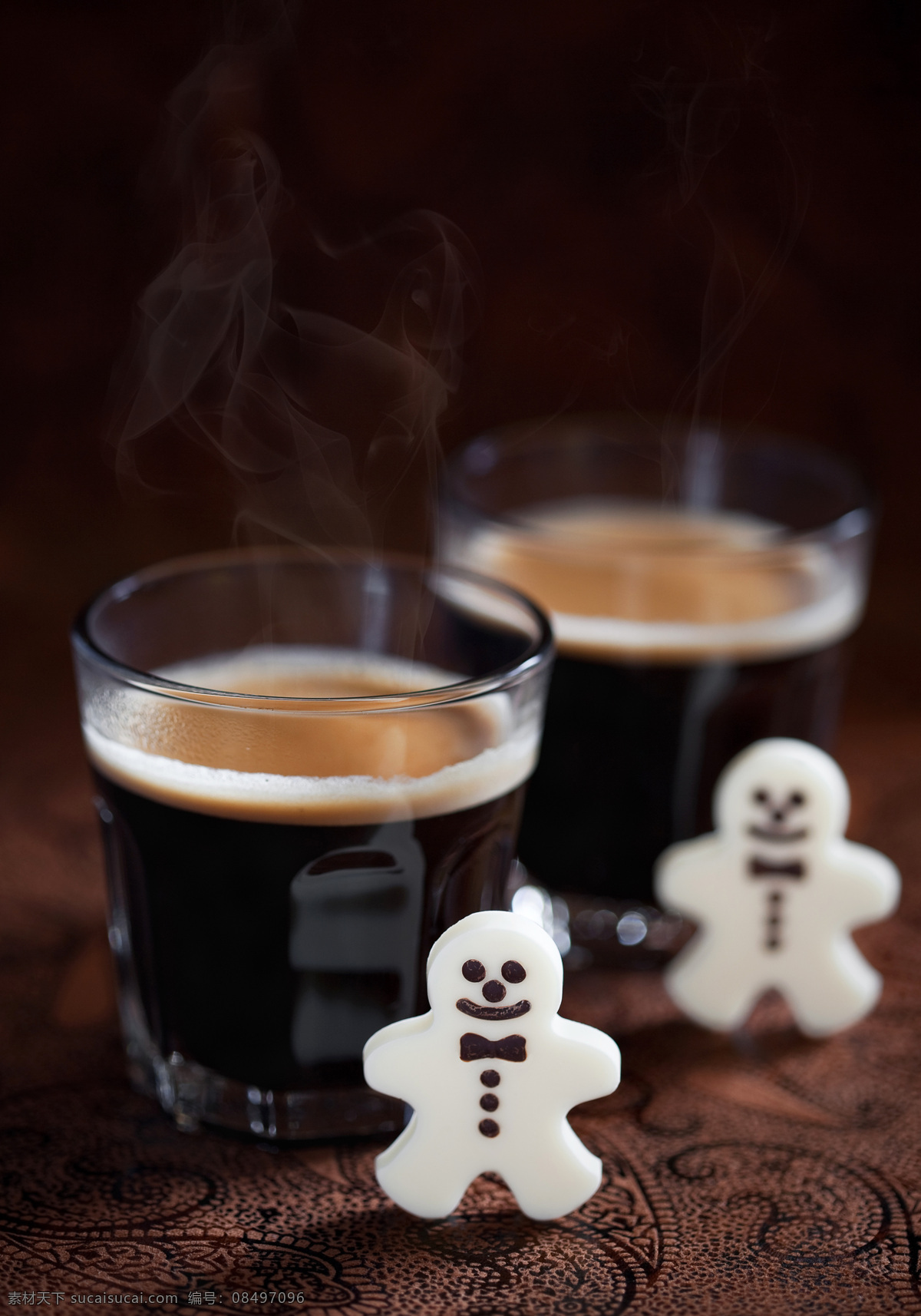 咖啡和姜饼 咖啡 姜饼 圣诞食物 节日食物 其他类别 餐饮美食 黑色