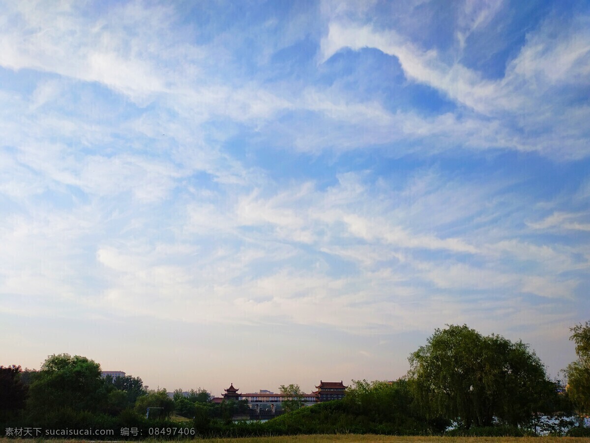 鸢 都 湖 天空 白云 鸢都湖 多姿天空 潍坊 蓝天白云 自然景观 自然风景