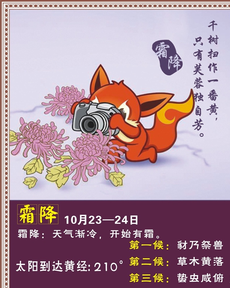 二十四节气 霜降 24节气 农业 节气大全 节气全图 节气展板 传统文化 中国传统文化 素描 卡通松鼠 松鼠 24节气模板 24节气图 二十四节气图 节气相关 节气