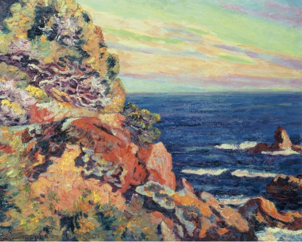 大师 画家 风景画 静物 油画 建筑 装饰画 agay at rocks guillaumin armand 人物 高清 西方 国外 现代 家居装饰素材