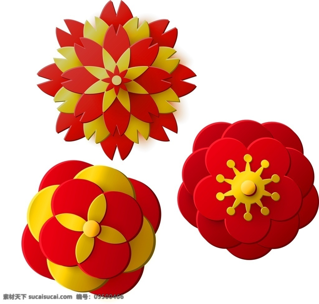 春节立体花朵 花朵素材 春节素材 立体花朵设计 花朵设计 春节设计素材