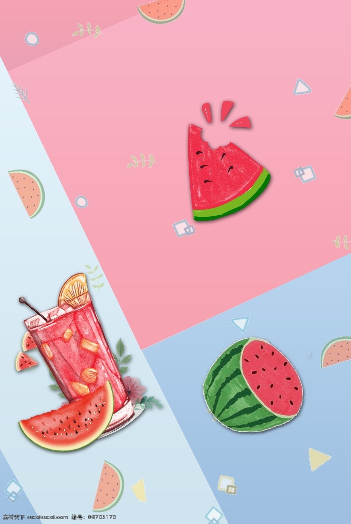 简单 水果 西瓜 主题 背景 夏天 夏季 清爽 水货 果蔬 新鲜 五月水果 冰镇 芒果
