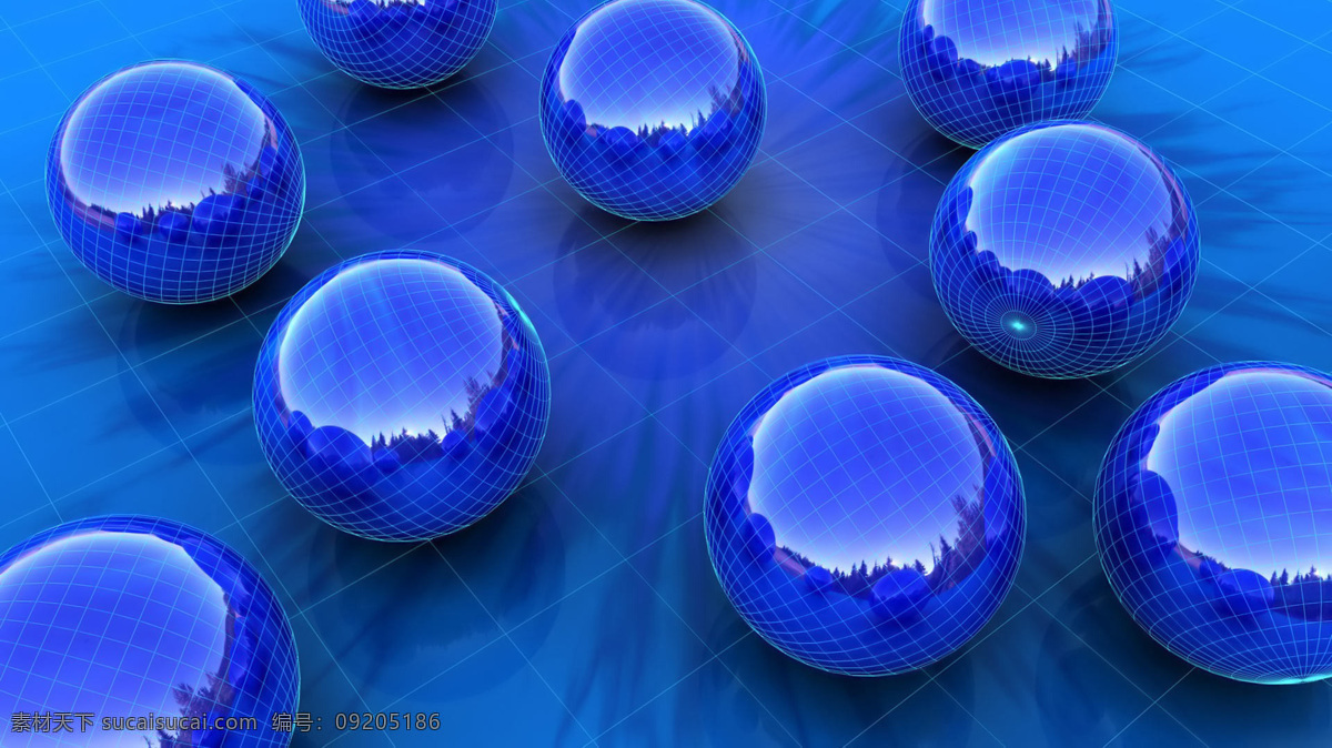 蓝色水晶球 蓝色 水晶 炫彩 科幻 圆球 淘宝界面设计 淘宝装修模板