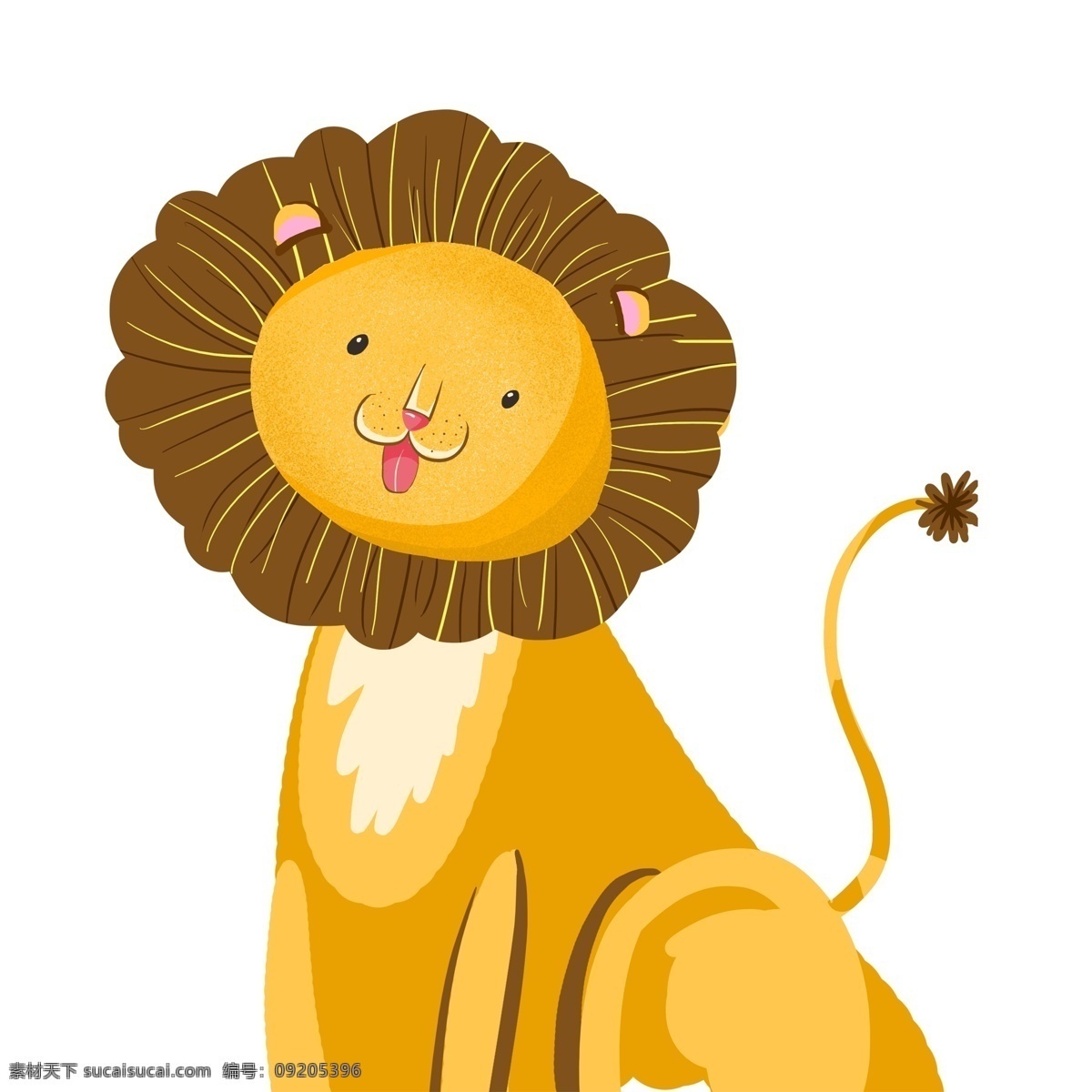 彩绘 冬季 森林 动物 小 狮子 卡通 插画 森林动物 psd设计