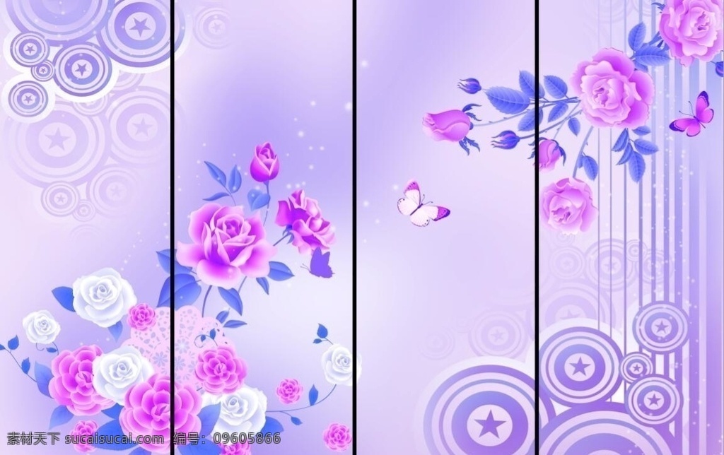 紫色 花朵 移门 图案 圆圈 底纹 花纹 背景墙移门 底纹边框 移门图案