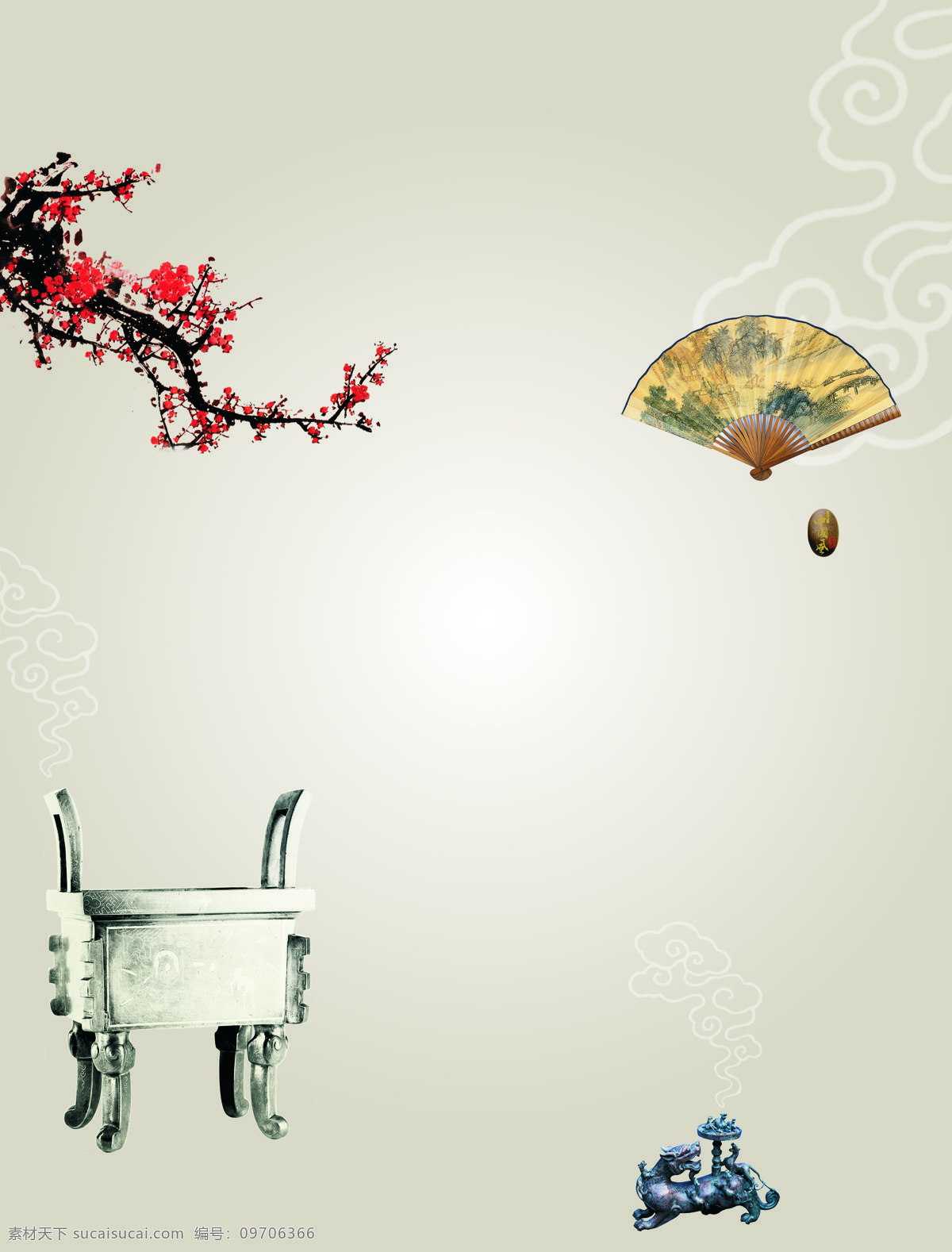 中国 风 鼎 扇 花 高清图 移门 中国风 家居装饰素材