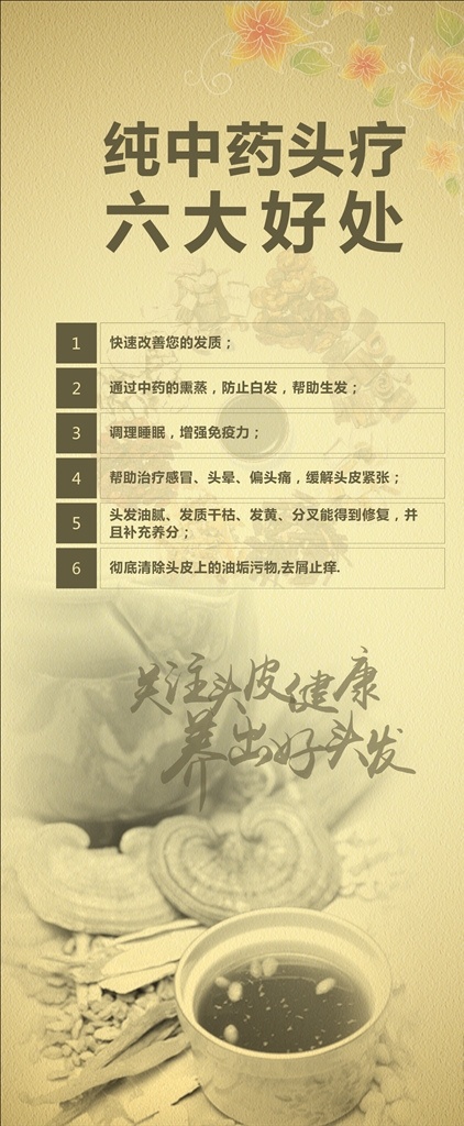 中药头疗 理疗 保健 医疗 中草药 养生 美颜 可编辑 x4