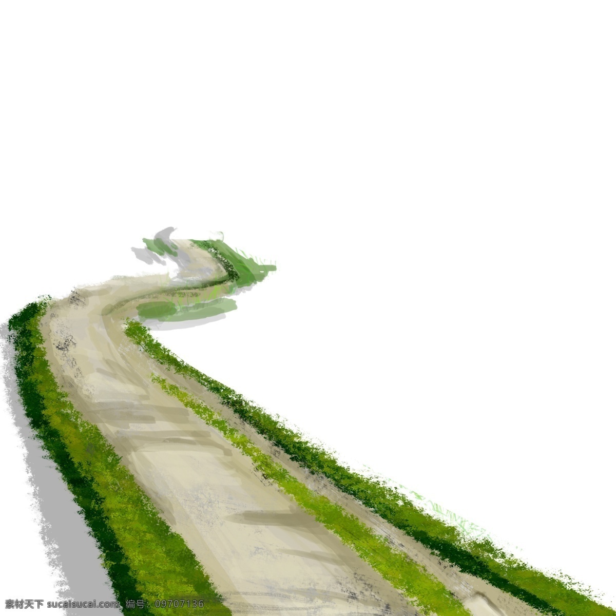 传统 水彩 道路 绘画 卡通 彩色 小清新 创意 手绘 绘画元素 现代 简约 装饰 图案