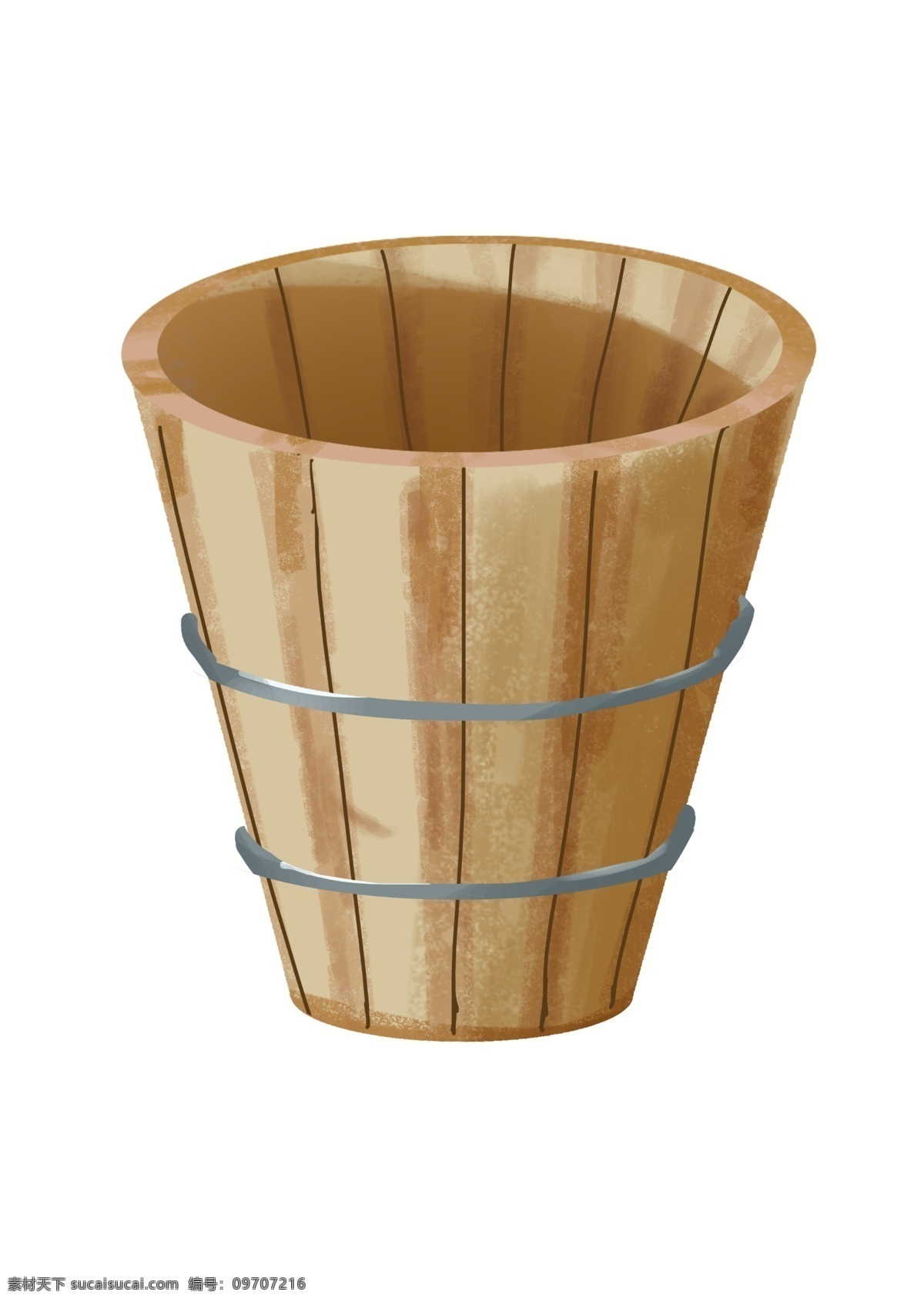 木质 水桶 卡通 插画 木质的水桶 卡通插画 木质插画 木头 木块 木材 木料 木质产品 圆圆的水桶