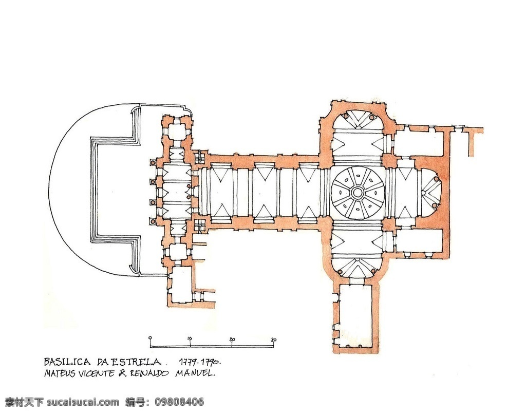 欧式 建筑 平面图 手绘图 图纸 城堡 建筑施工图 建筑平面图 欧式建筑 建筑效果图