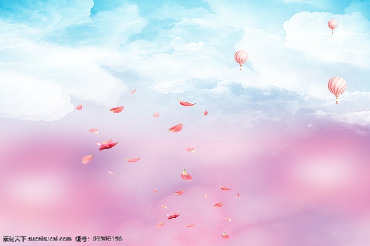 浪漫 天空 云彩 海报 背景 蓝天 白云 风景 清新背景 广告背景 彩色背景 手绘背景 水彩背景