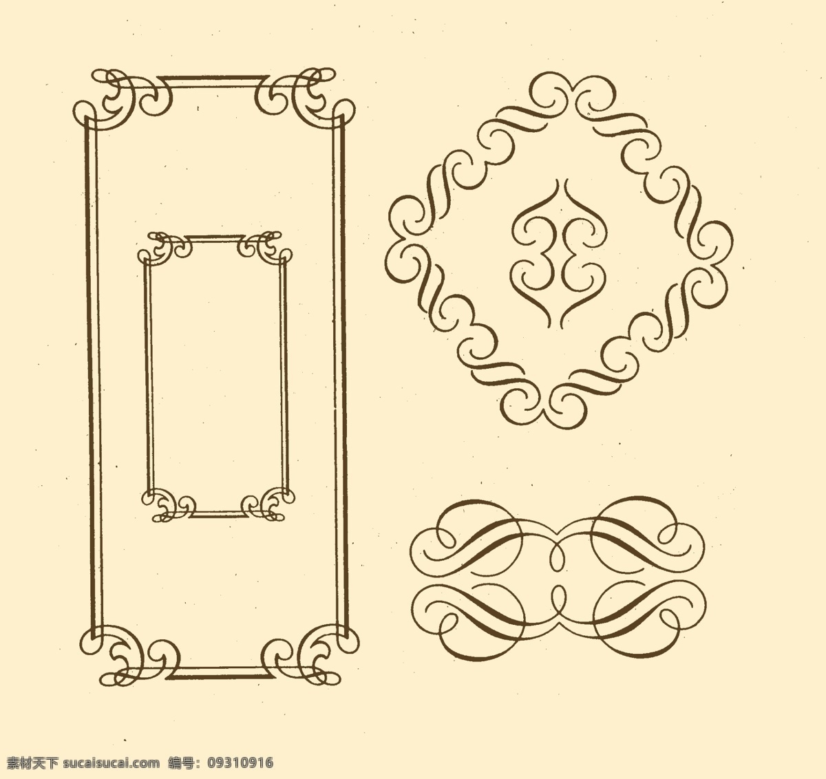 边框 角花 花边 外框 框线 装饰 花纹 边框角花 欧式 卷草 分层 源文件
