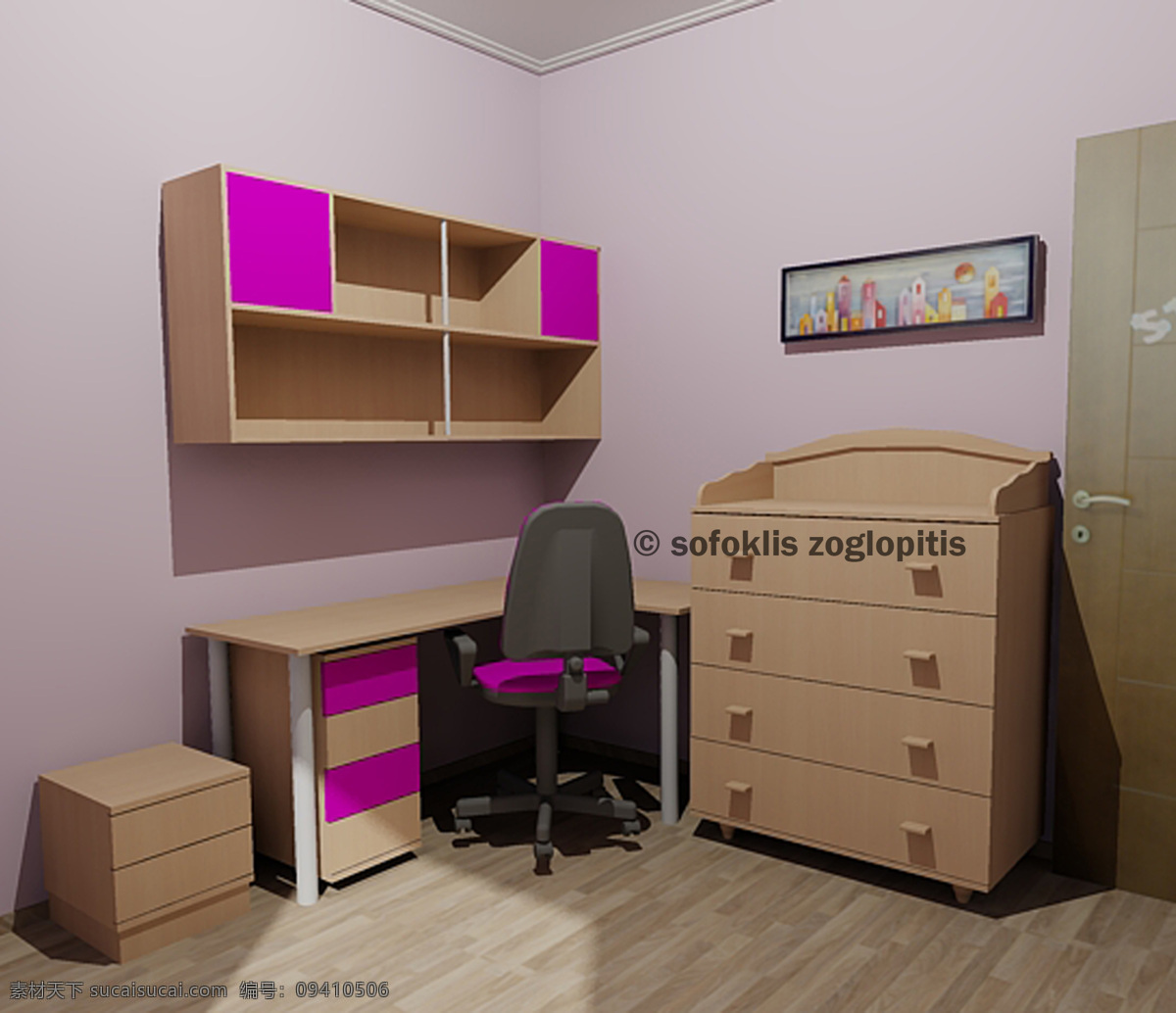 办公室 卧室 3d 房子 渲染 卧室里 家里 块 autocad 3d模型素材 3d打印模型