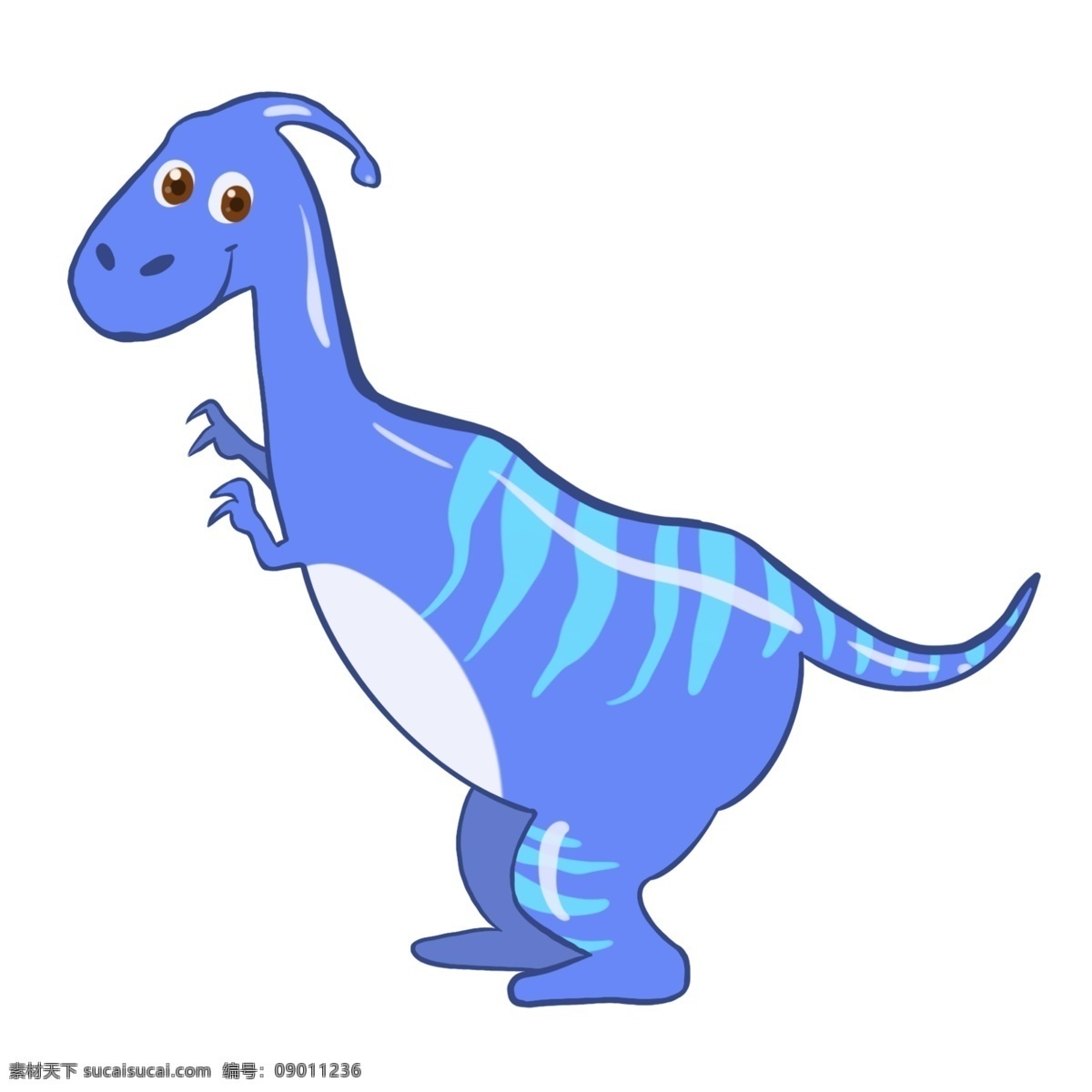 蓝色 带 纹理 副 栉 龙 蓝色的恐龙 灭绝生物 卡通 死亡 绝种 动物 有角的恐龙 食肉