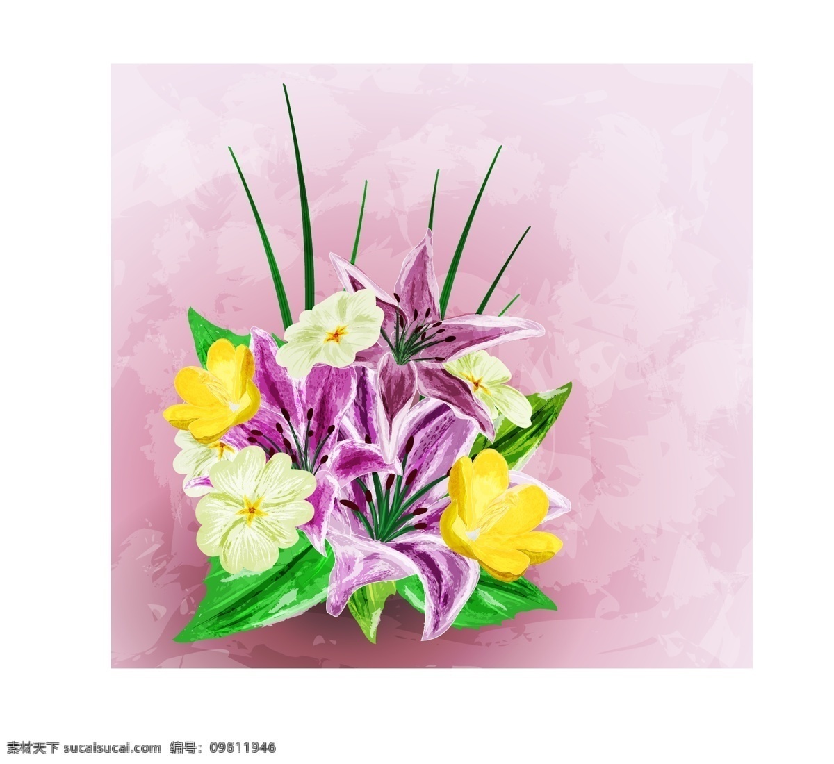 水彩 绘 艺术 花朵 插画 百合 手绘 水彩绘 植物