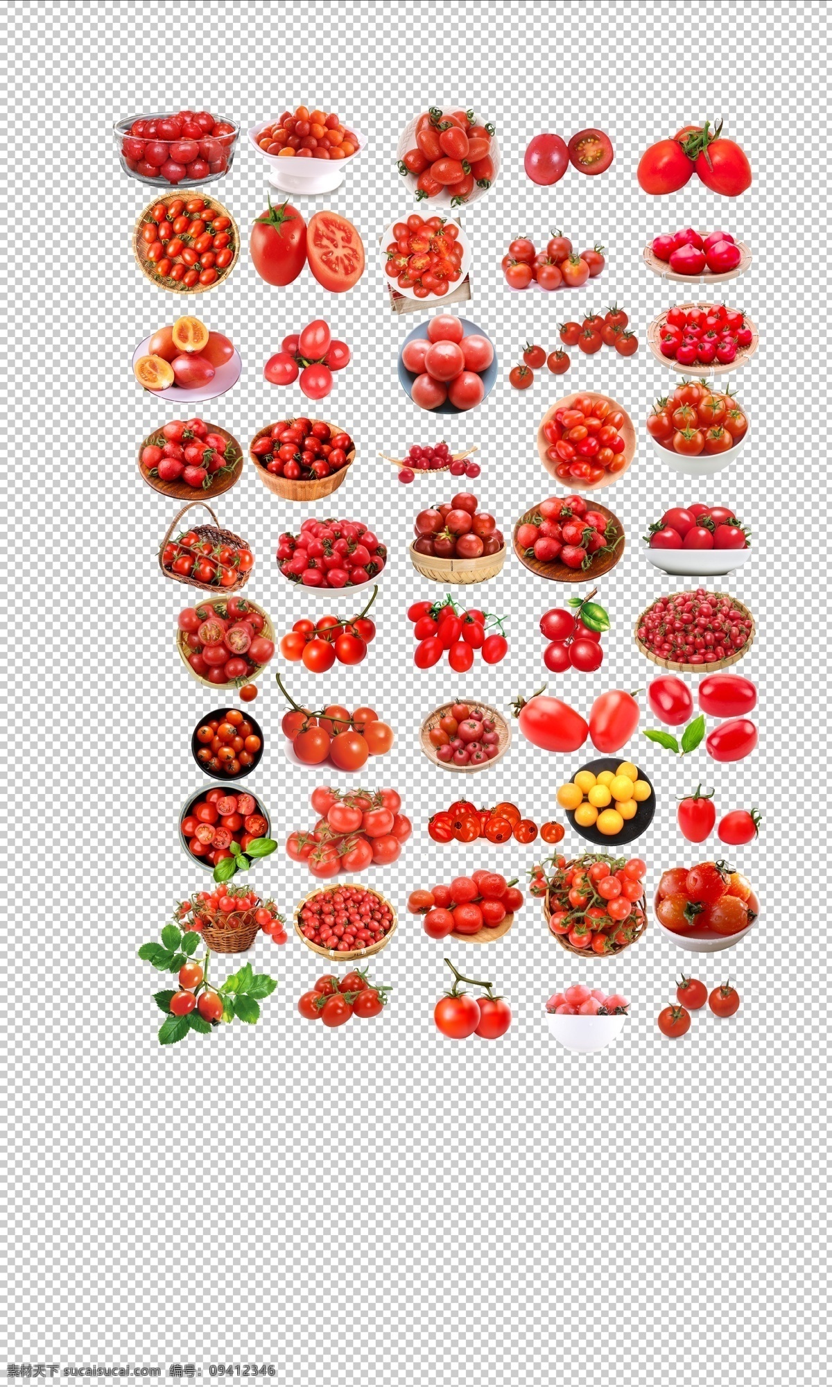 红色 新鲜 蔬果 圣女 果 小 番茄 圣女果 免扣 抠图 水果 美味 分层
