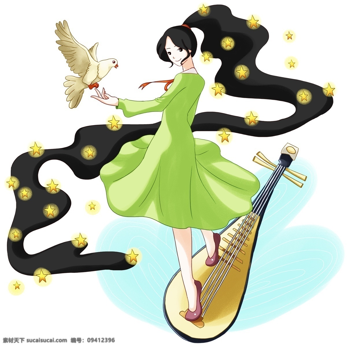 暑期 乐器 培训 女孩 音乐 小鸟