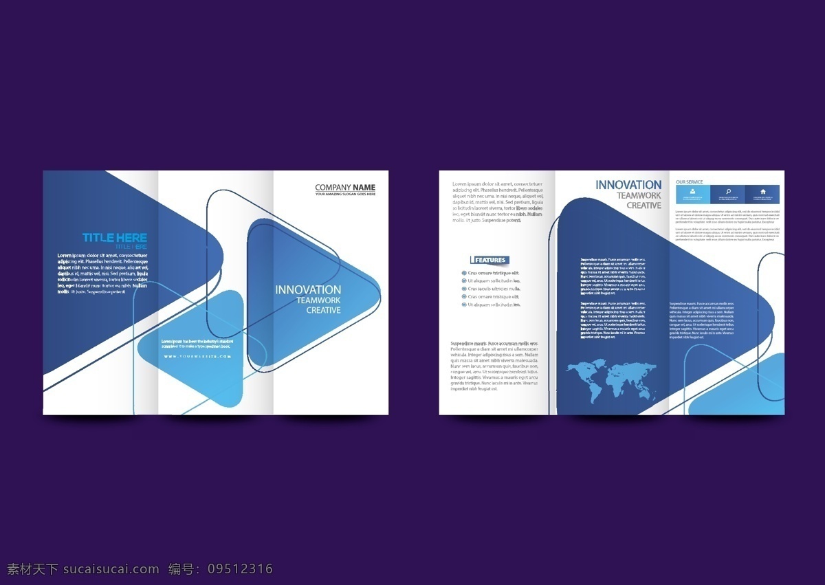 蓝 三角 商业 小册子 宣传册 传单 商务 封面 模板 叶子 蓝色 宣传册模板 文具 传单模板 公司 公司标识 文件 身份 页面 三角形 折叠