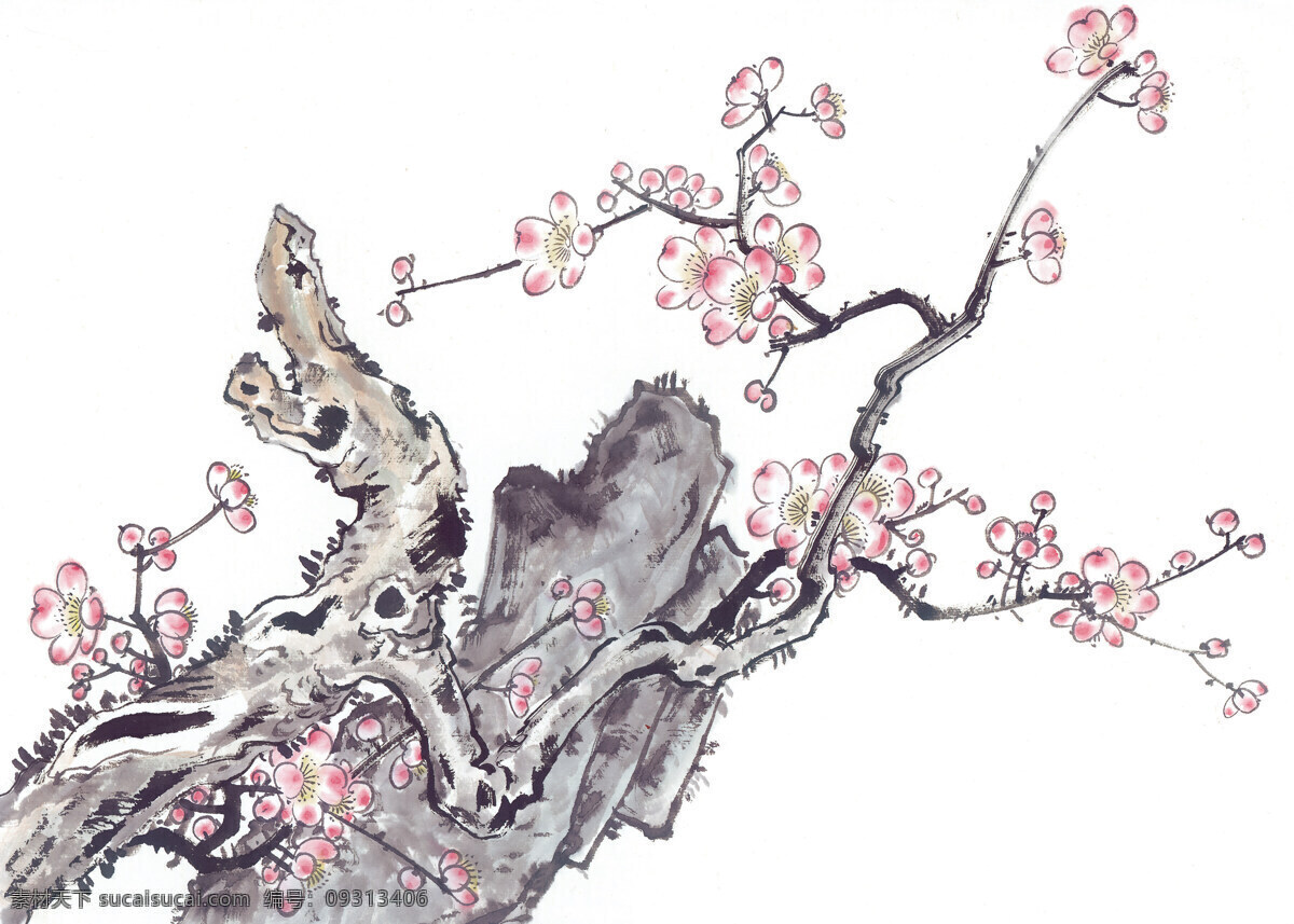 梅花国画 国画花 国画树木 树木绘画 水墨梅花 文化艺术 绘画书法
