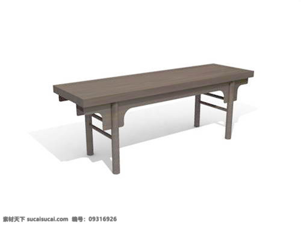 中式 桌子 3d 模型 效果图 中式桌子 白色