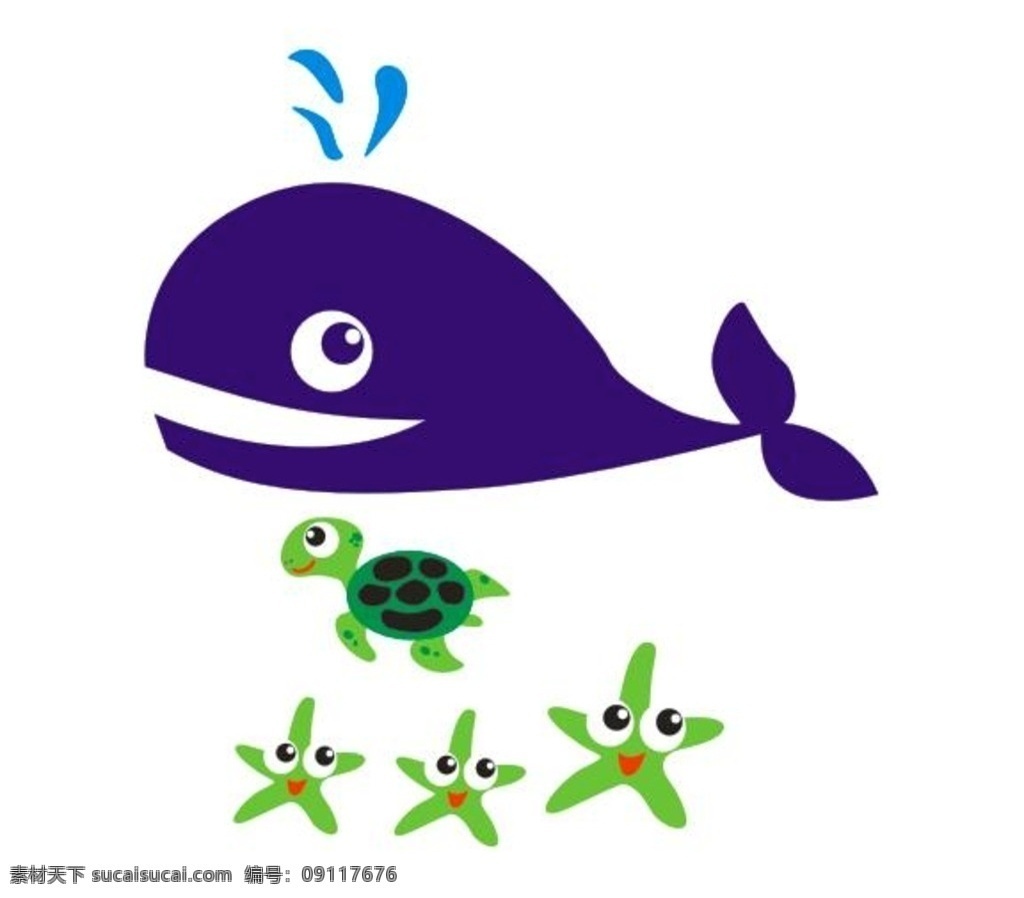 海洋生物 鲸鱼 海龟 海 星星 卡通 图 卡通单色 鲸鱼卡通 动漫图片 海星星 卡通动物人物 动漫动画