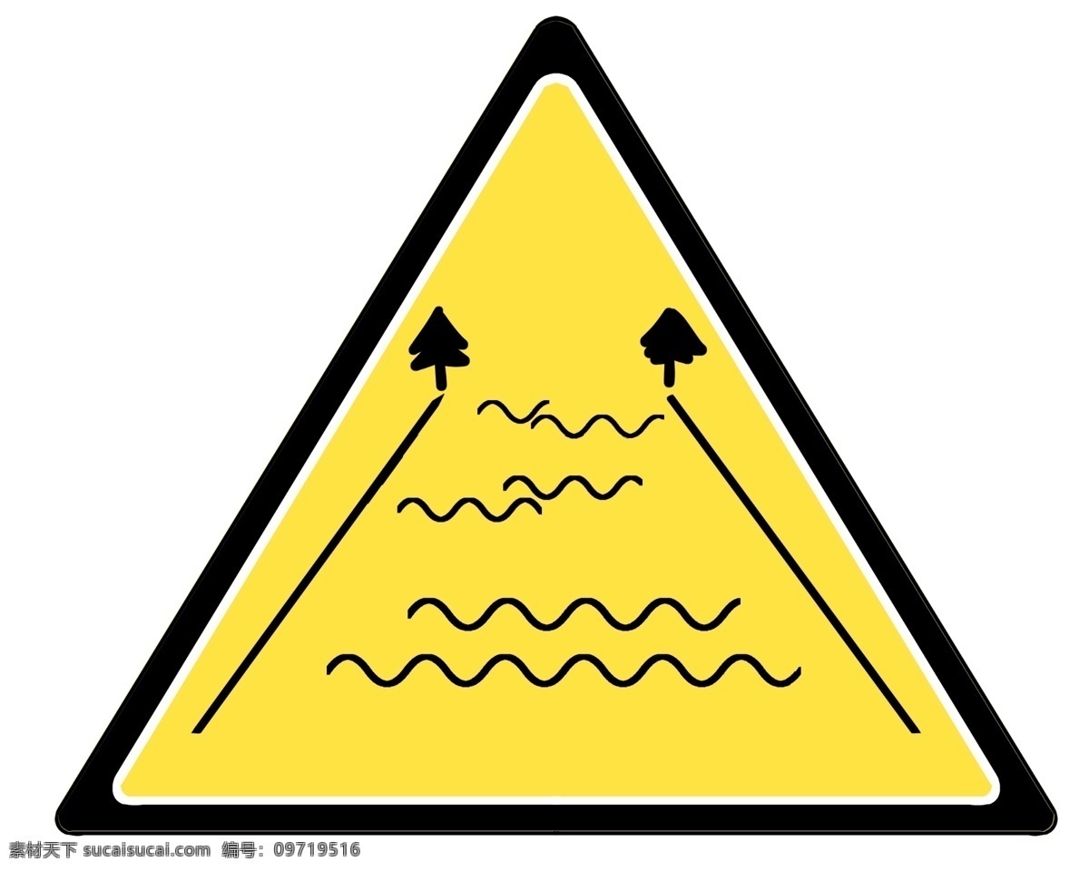 前方 涉水 注意 安全 小心水 警示图标 小心水图标 黄色 三角形 图标 前方涉水 注意安全 安全提示图标