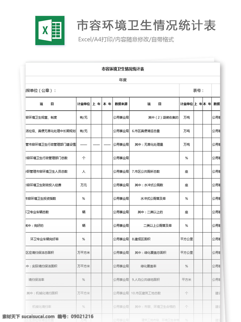 市容 环境卫生 情况 统计 表格 表格模板 图表 表格设计 情况统计表