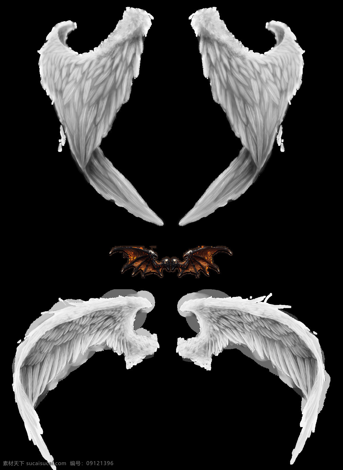 翅膀图片 天使 翅膀 白色 纯洁 分层 背景素材