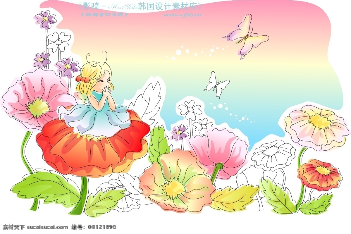 儿童 线条 插画 hanmaker 韩国 设计素材 库 花纹 时尚 底纹 矢量 儿童线条插画 小孩 游玩 卡通 童话 矢量人物