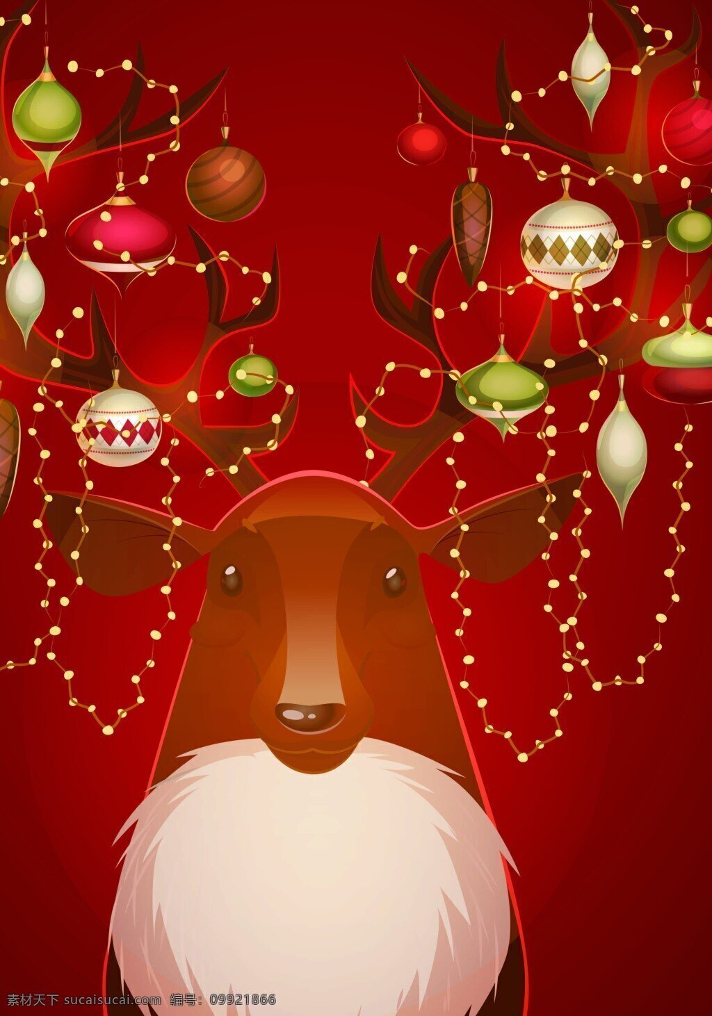 圣诞 麋鹿 背景 模版 节日装饰 卡通 童趣 矢量背景模版