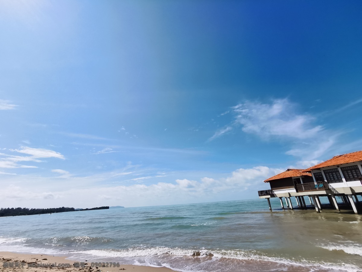 水上木屋 海边 水上 木屋 马来西亚 自然风景 摄影图库 旅游摄影 国外旅游