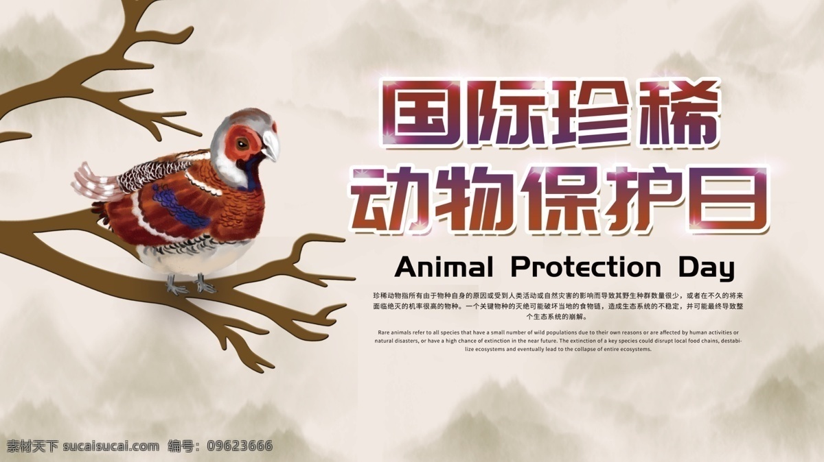 平面 简约 中国 风 国际 珍惜 动物保护 日 展板 中国风 爱护动物 保护动物 爱护动物展板 保护动物展板 动物保护日