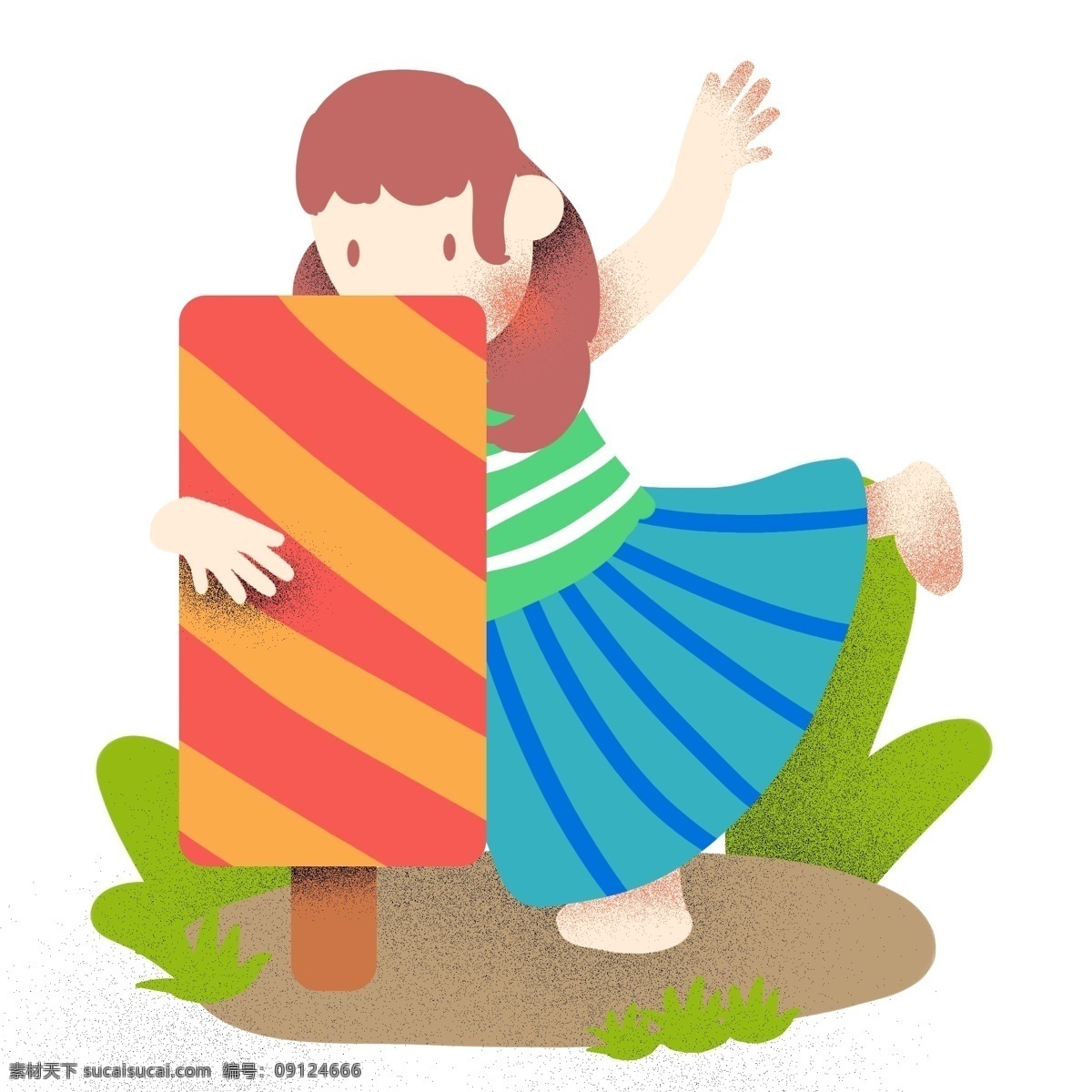 夏天 小女孩 大 冰棒 夏天来了 吃西瓜 人物 夏季 夏至 大暑 小孩 小暑 清爽 草丛 草地 西瓜 解暑 零食