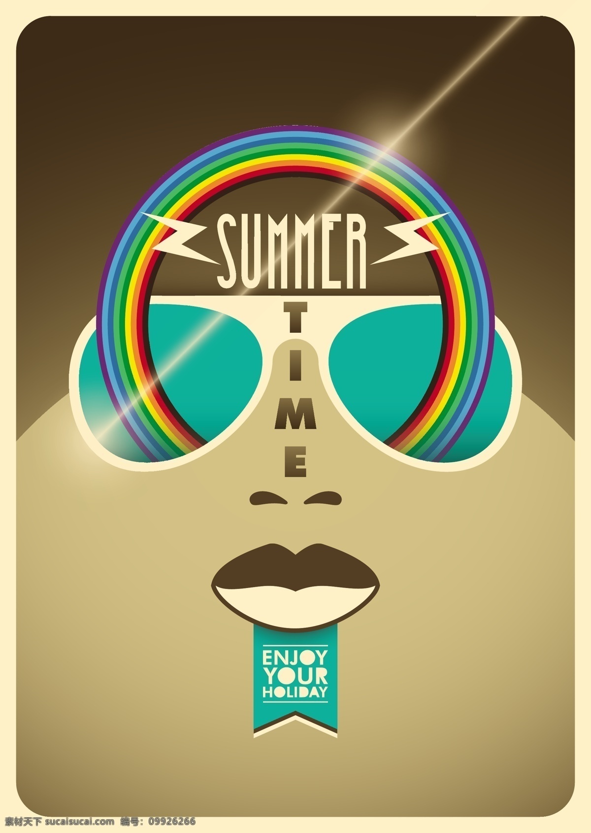 夏季 创意设计 海报 夏日海报 国外海报 eps格式 夏日 夏季海 扁平化海报 宣传海报 耳机 太阳镜 黄色