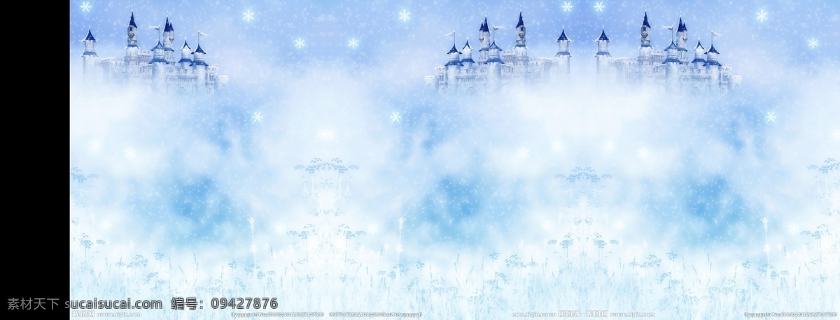 梦幻 童话 城堡 雪景 下雪