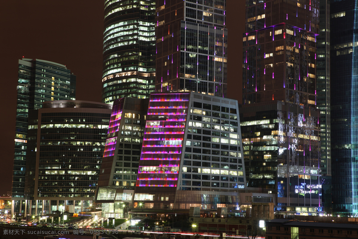 城市夜景高楼 高楼 夜晚 夜景 建筑物 灯光 城市风光 环境家居 黑色