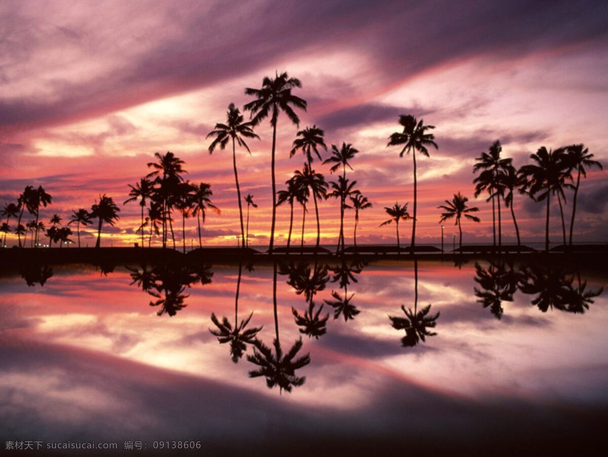 夏威夷 风景图片 自然风景 自然景观 海滩公园 檀香山 奥阿胡岛 psd源文件